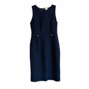 J.Crew Sleeveless Cotton Dress Navy Size 4 Fully Lined Tailored Waist
